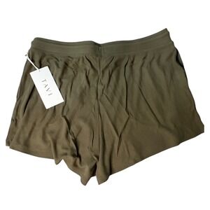 Tavi Lounge‎ Waffle Shorts Olive Green Drawstring Pockets XL